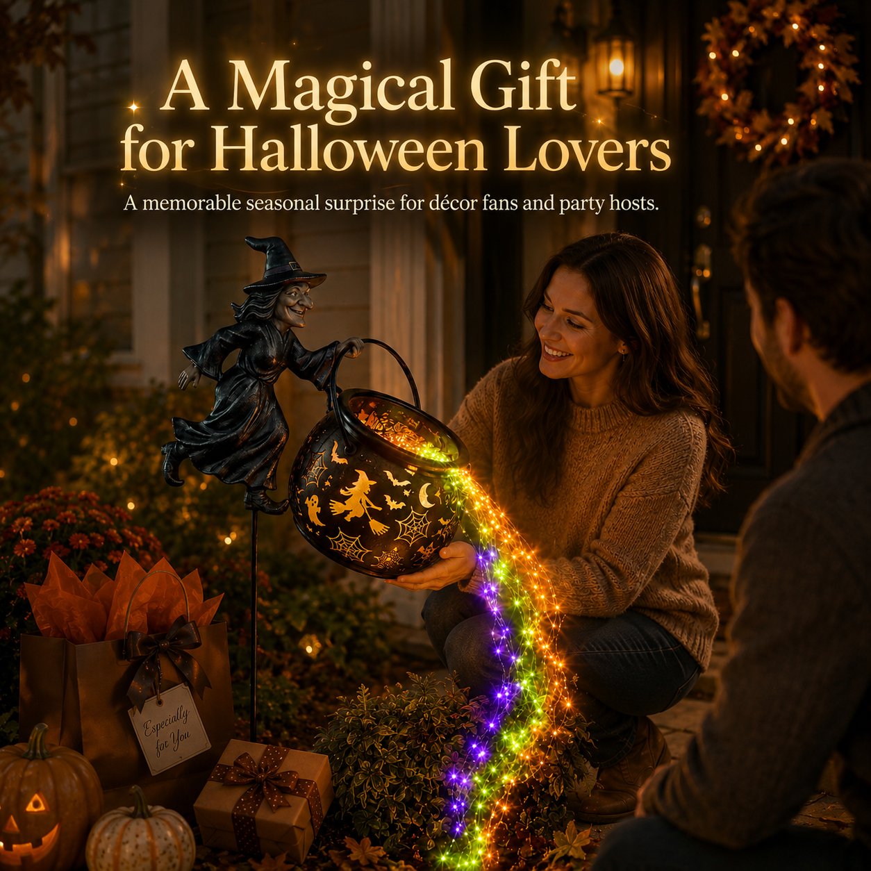 š„Last Day 49% OFFšHalloween Witch Cauldron Garden Light