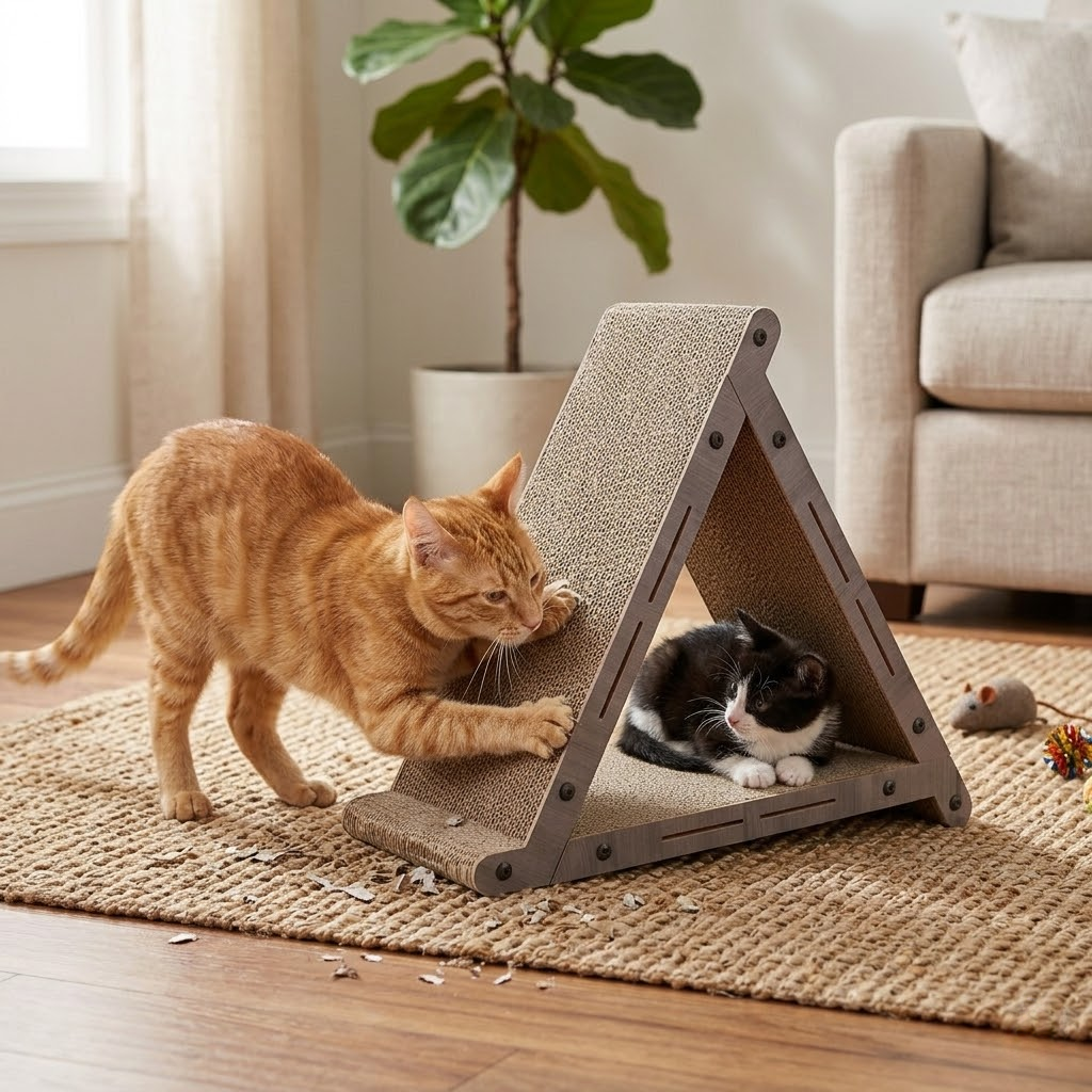 Vertical Triangle Cat Scratcher & Lounge Nest