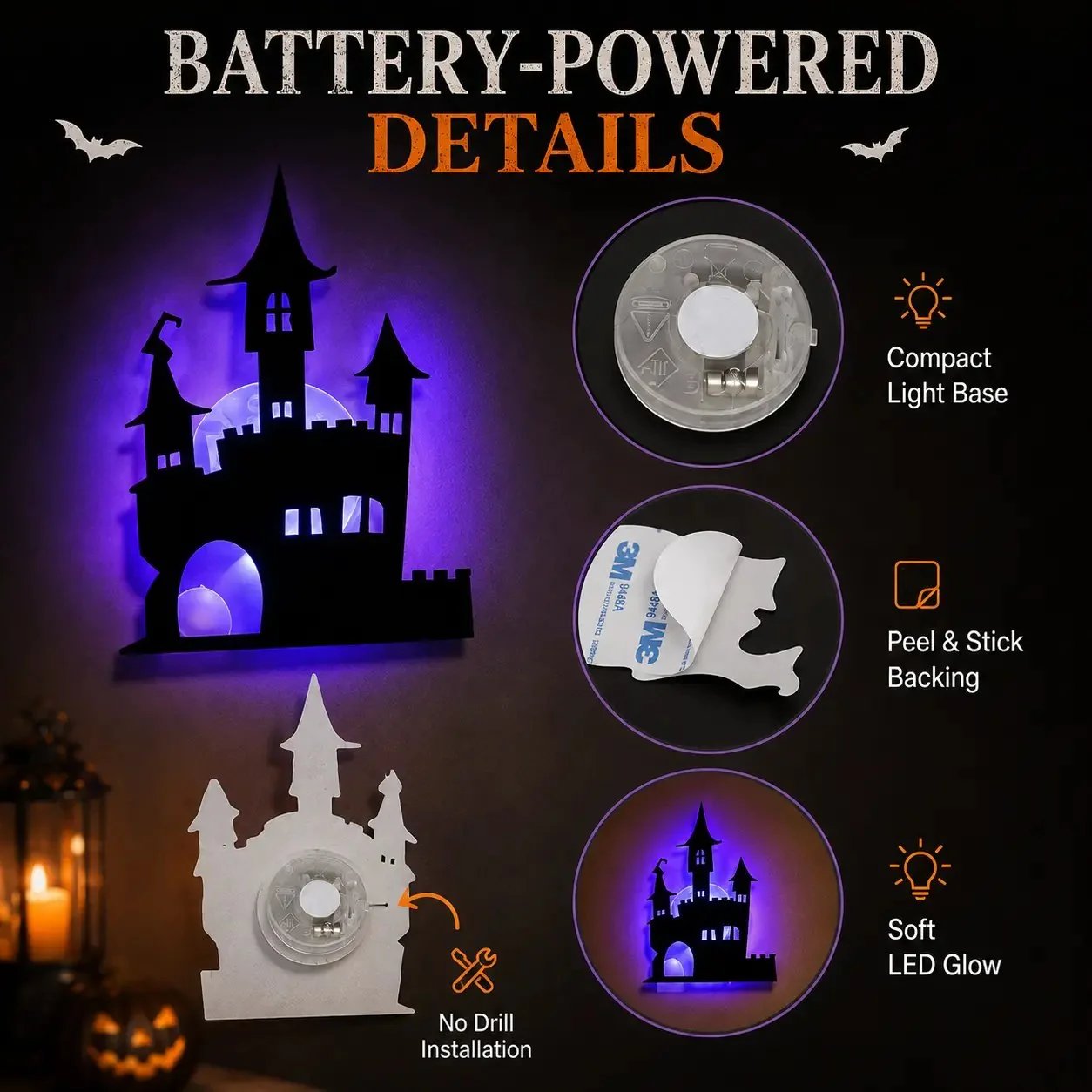🔥LAST DAY 49% OFF |Set the Spooky Vibe in Seconds with the 8-Pack Glowing Halloween LEDS