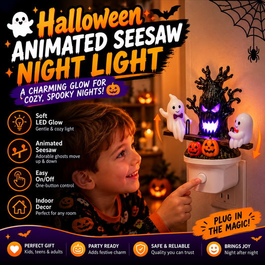 LAST DAY 50% OFF Animated Seesaw Ghost Plug In LED Night Light