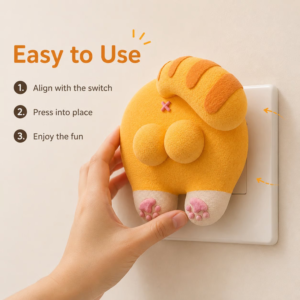 🎉🐱 Funny Cat ButtLight Switch Cover 💡