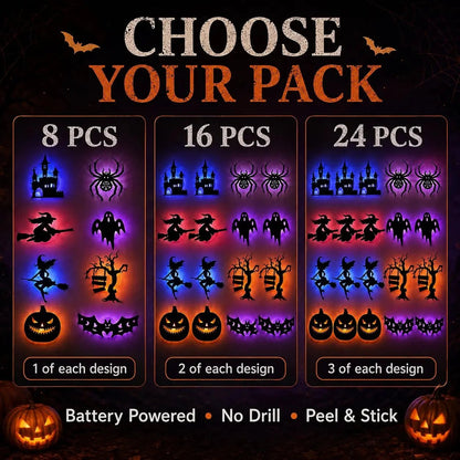 🔥LAST DAY 49% OFF |Set the Spooky Vibe in Seconds with the 8-Pack Glowing Halloween LEDS