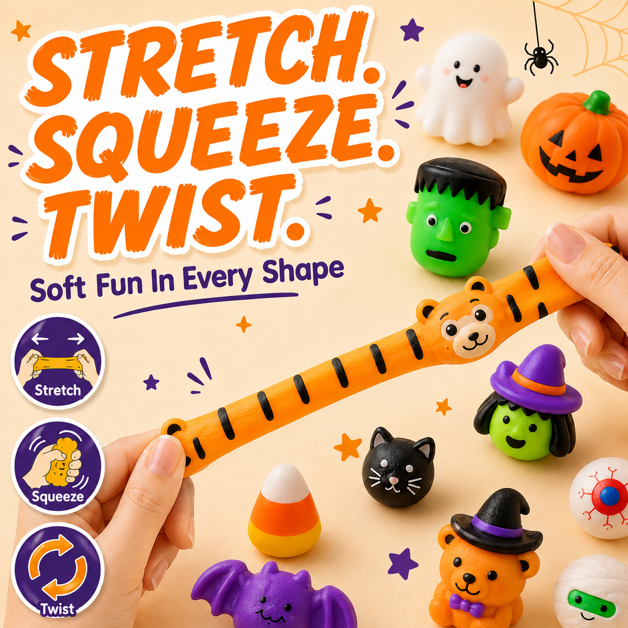 30PCS Halloween Mochi Squishy Toys - 30pcs