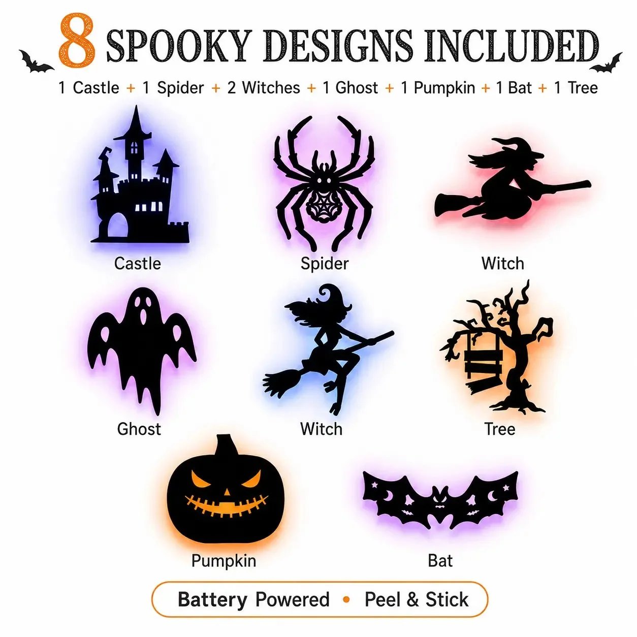 🔥LAST DAY 49% OFF |Set the Spooky Vibe in Seconds with the 8-Pack Glowing Halloween LEDS