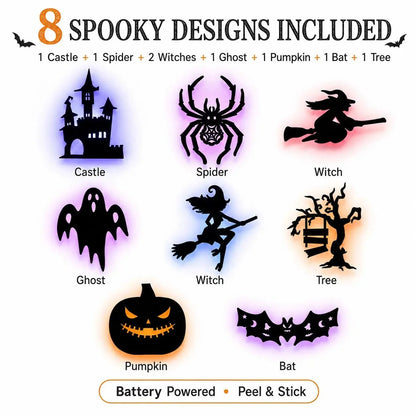 🔥LAST DAY 49% OFF |Set the Spooky Vibe in Seconds with the 8-Pack Glowing Halloween LEDS